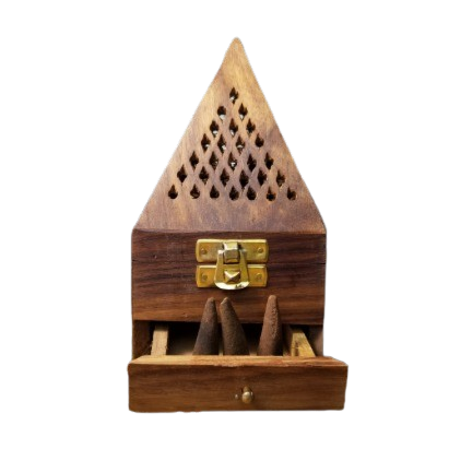 Wood Pyramid Incense Holder