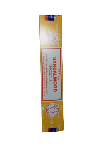 Satya Sandalwood Incense Sticks – Hand-Rolled Natural Aromatherapy for Meditation & Rituals (15g)